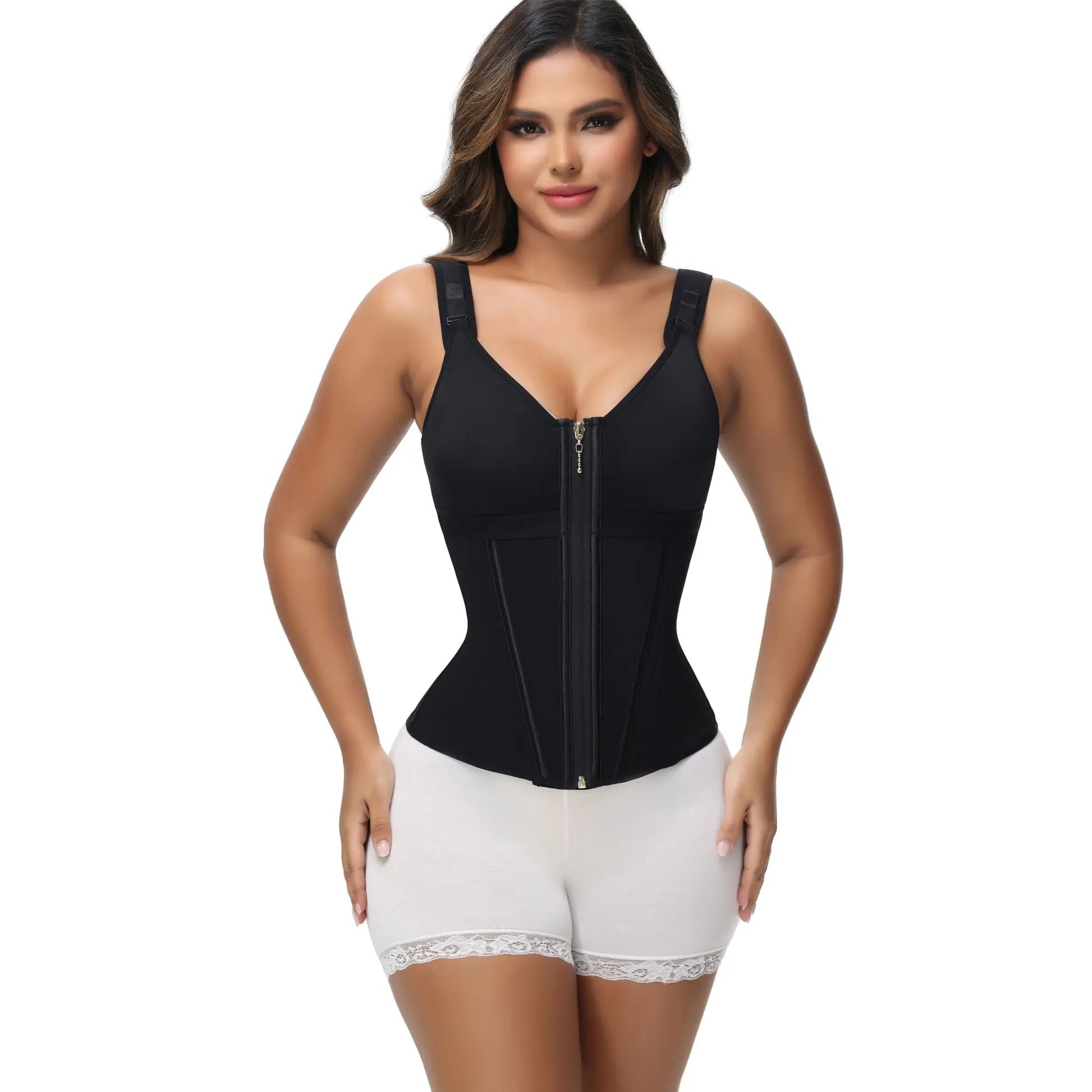 SHAPSHE Waist Shapewear for Women with Bra Girdle Workout Shapewear with Adjustable Shoulder Strap