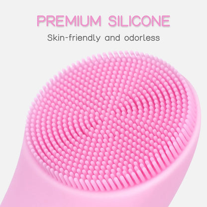 Facial Cleansing Brush, PRITECH Heatable Vibrating Face Scrubber with Massage, Silicone Face Scrubber for Women & Men, Electric Facial Cleanser for Deep Cleansing, Gentle Exfoliating (Pink) Summerwins Dealsforyoudays