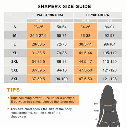 SHAPERX Sculpting Tummy Control Fajas Colombianas for Women Moldeadoras Shapewear with V-Shape Sculpting Elastic Band