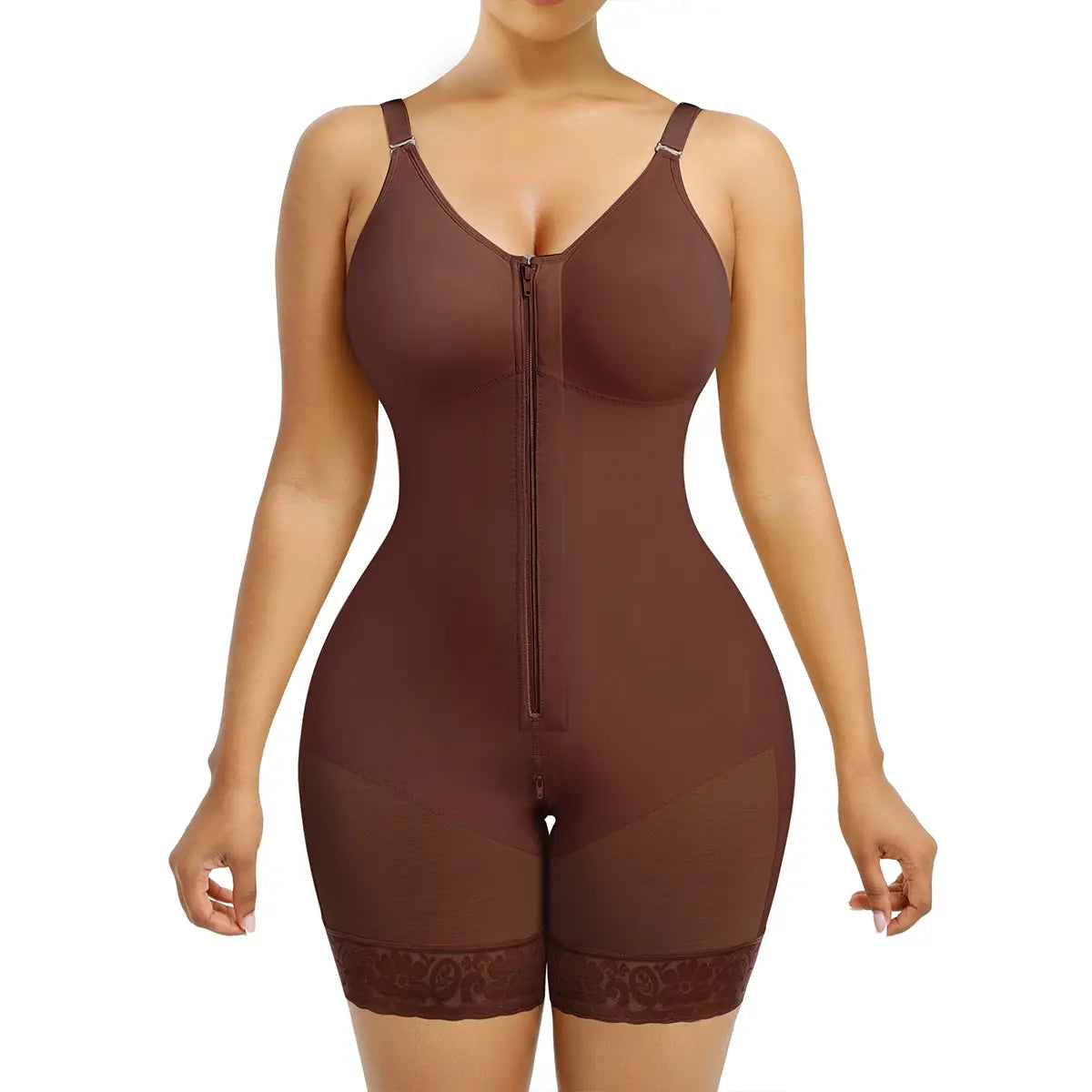 Women’S YIANNA Fajas Colombianas Shapewear Tummy Control Butt Lifter Shaper with Zipper Crotch Detachable Shoulder Strap