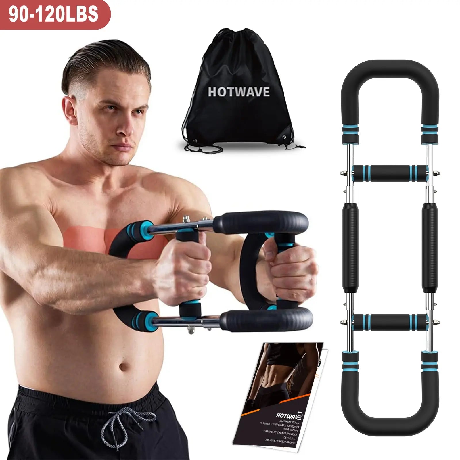 HOTWAVE Arm Trainer, Adjustable Chest Workout Equipment, Arm Trainer for Men, Chest Trainer for Men, Shoulder Muscle Training, Portable Spring Resistance Home Fitness Equipment Summerwins Summerwins