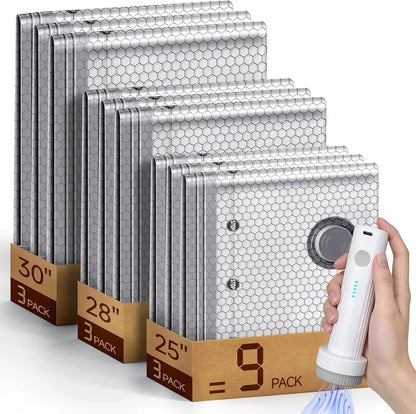 Vacuum Bags for Travel with Rechargeable Air Pump, Carry-On Size Compression Packing Bags for Luggage and Suitcase, Space Saver